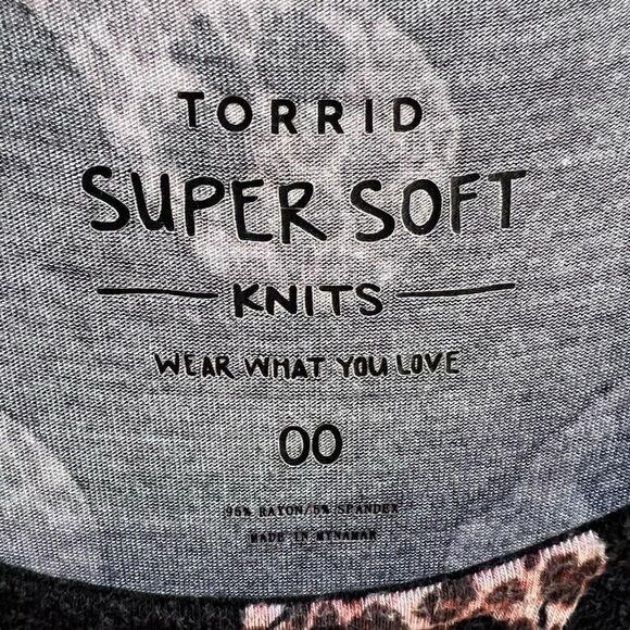 Torrid Super Soft Leopard Skull Print Tank Skater Dress Black Pink Size 00 - Picture 5 of 6